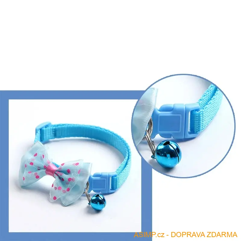 Obojek s mašličkou a rolničkou / A-000933 / DOPRAVA ZDARMA