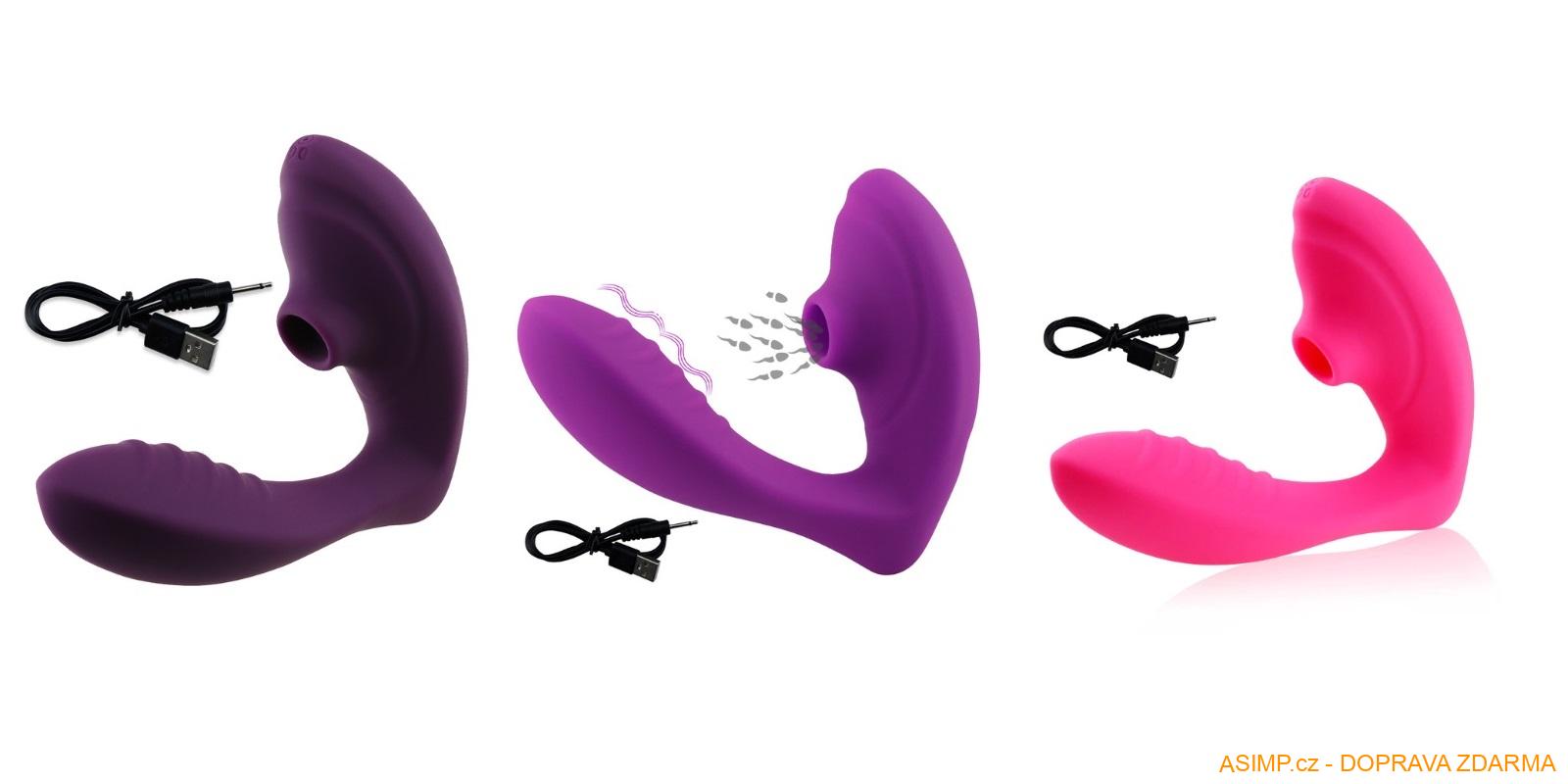 Vibrační a sací vibrátor / A-000658r / DOPRAVA ZDARMA