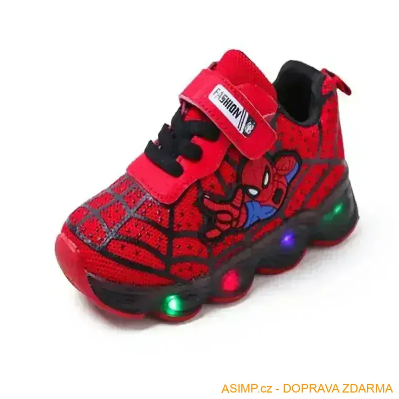 Dětská svítící obuv - Spiderman (modrá - 28) / A-000927 / DOPRAVA ZDARMA