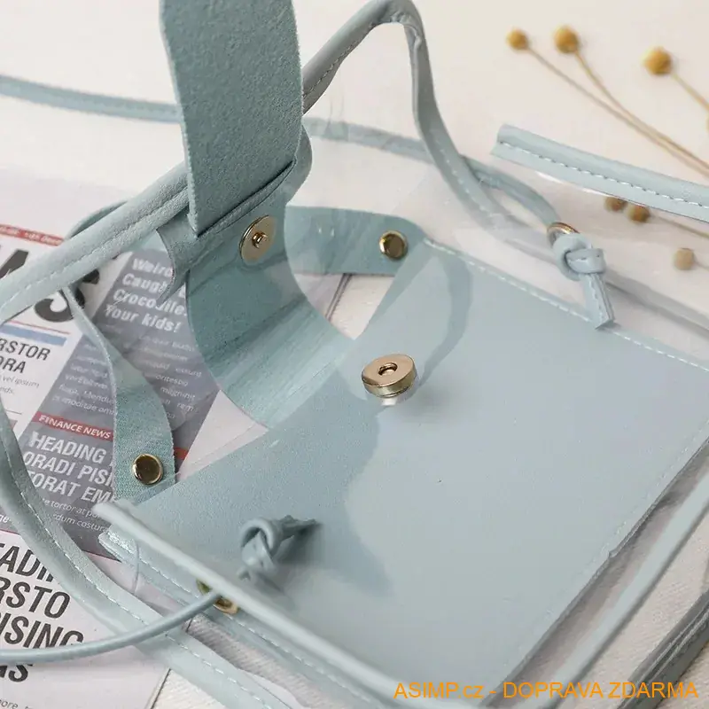 Dámská malá průhledná kabelka (modrá) / A-001337 / DOPRAVA ZDARMA