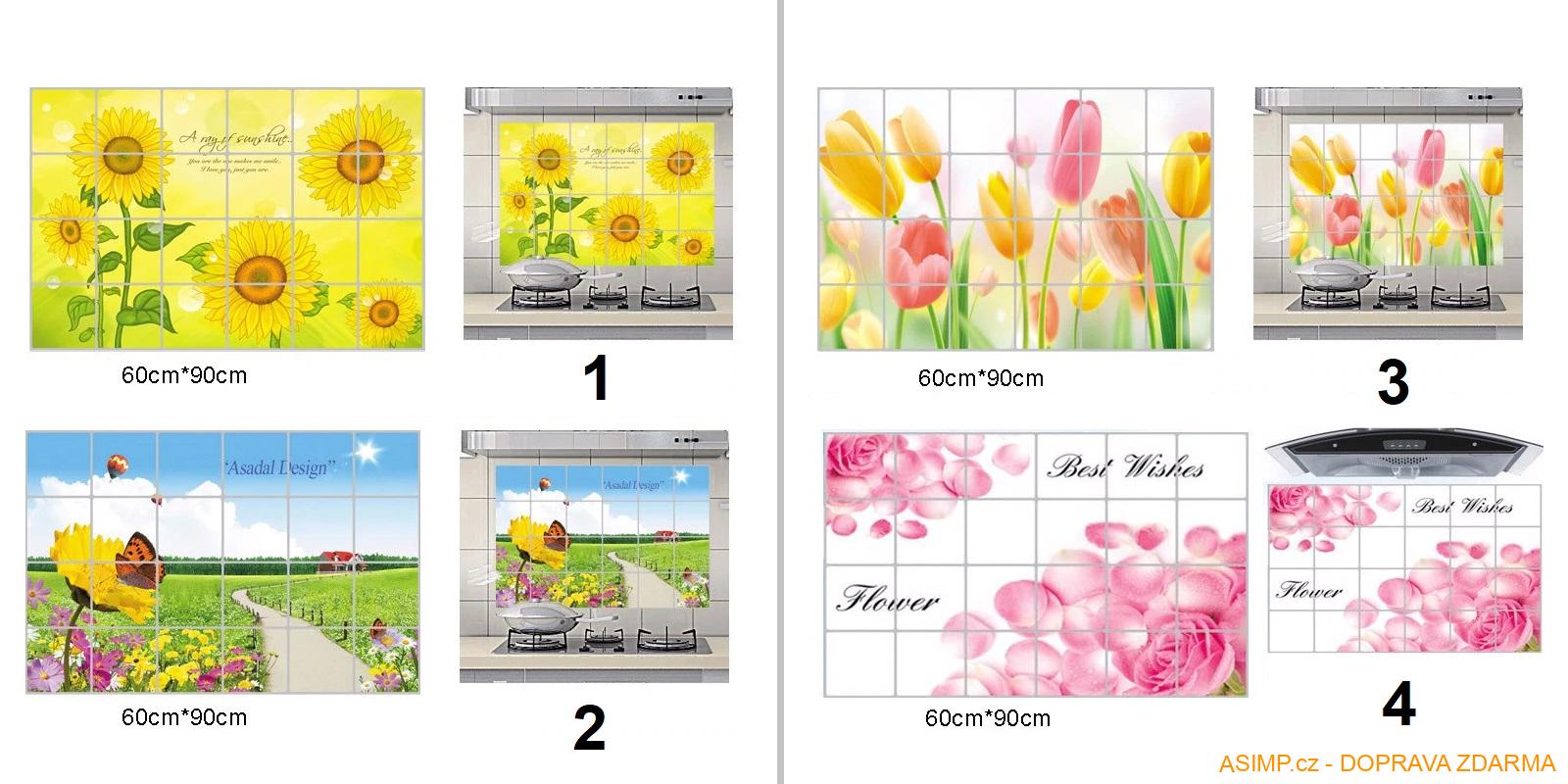 Dekorační tapeta do kuchyně, koupelny ... Květina / A-001089