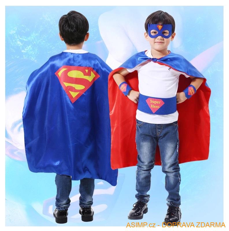 Dětský karnevalový plášť s maskou - akční hrdina / A-001463 / DOPRAVA ZDARMA