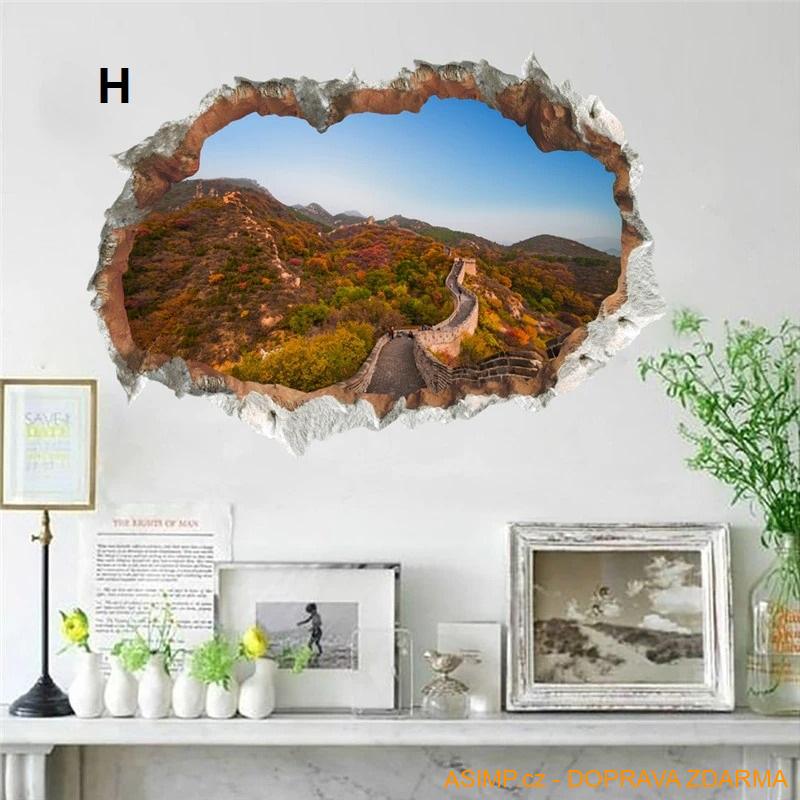 Samolepicí tapeta - Díra ve zdi / A-002175 / DOPRAVA ZDARMA