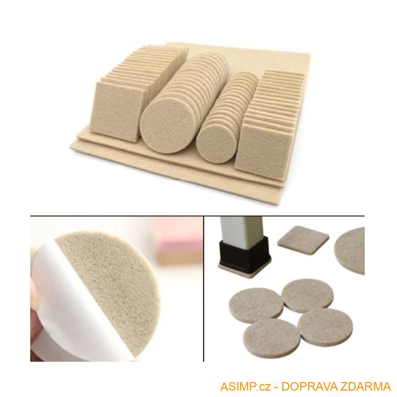 Ochranné podložky na nohy od židle, stolu ... (80 ks - kávová) / A-001739 / DOPRAVA ZDARMA