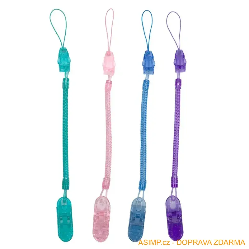 Pružinový řetízek na dudlík (fialová) / A-004081 / DOPRAVA ZDARMA