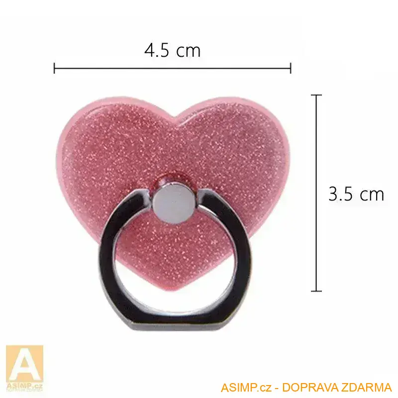 Prstový držák mobilu - Srdce (modrá) / A-003153 / DOPRAVA ZDARMA