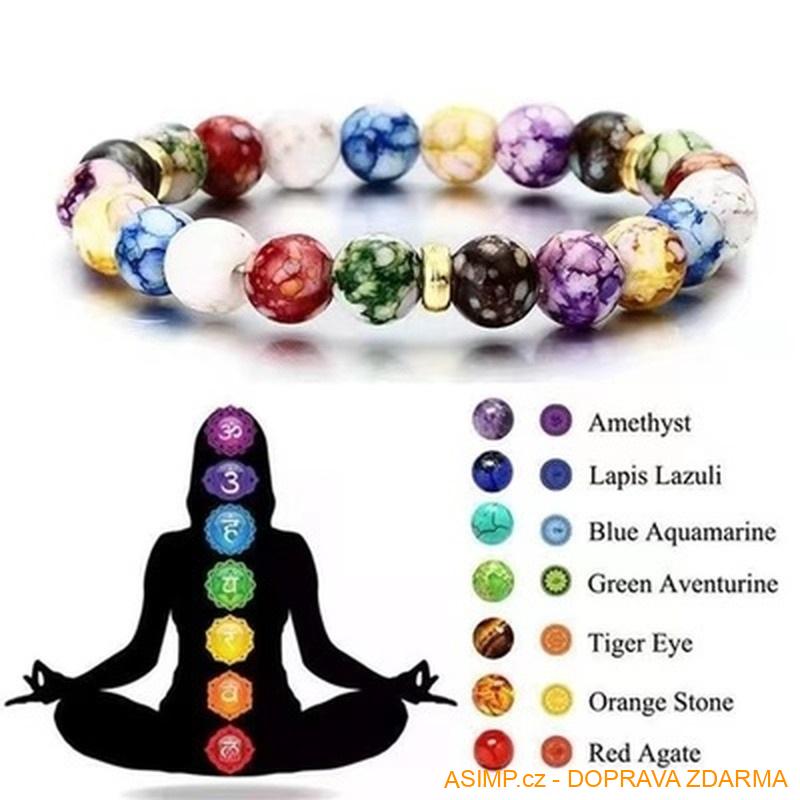 Unisex čakrový náramek (15,5 cm) / A-003074b / DOPRAVA ZDARMA