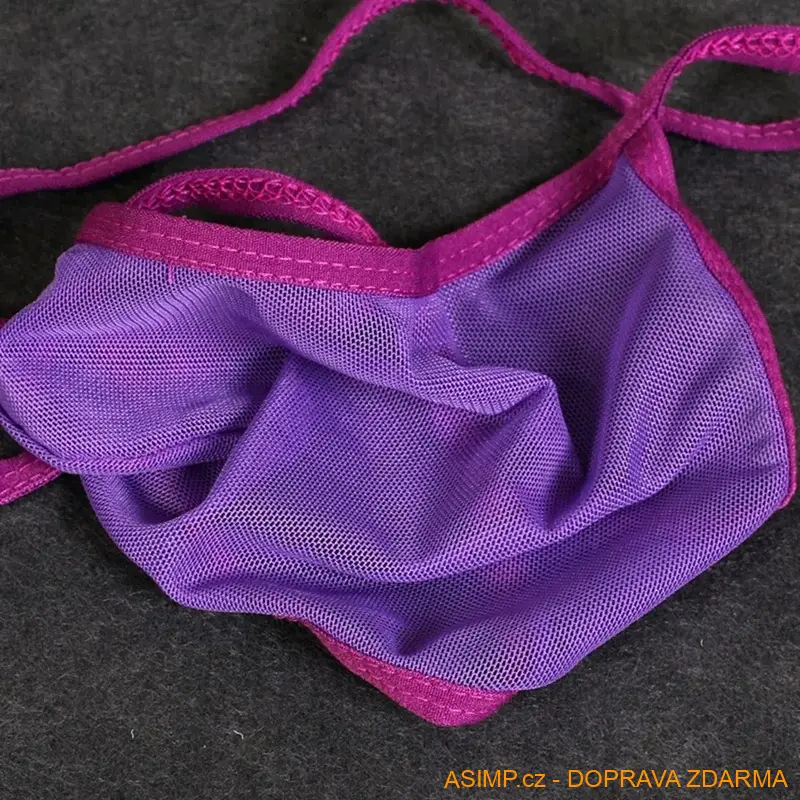 Pánská síťovaná erotická tanga (barva žlutá) / A-004138 / DOPRAVA ZDARMA