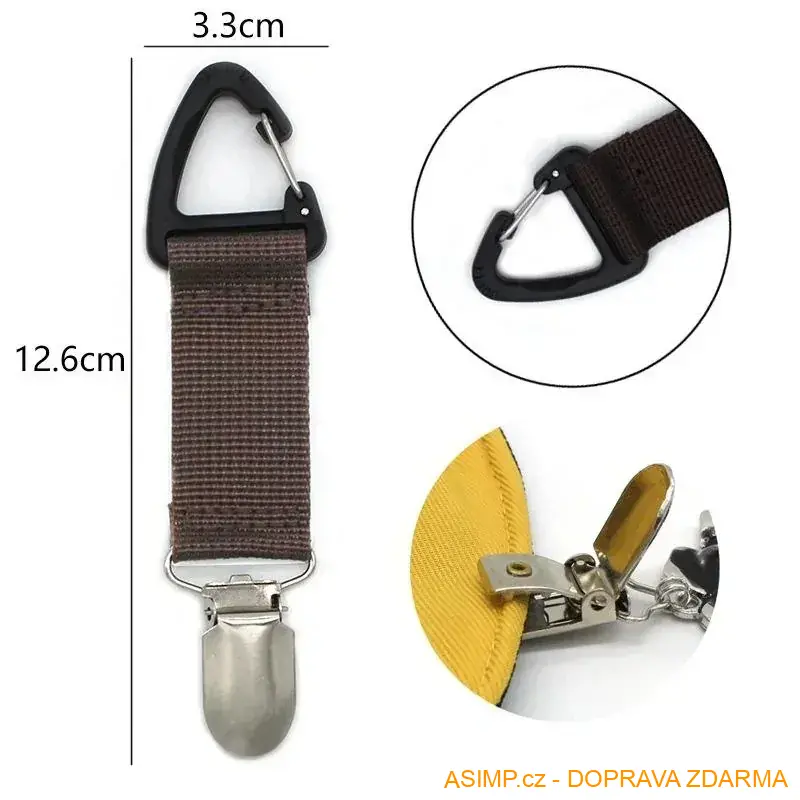 Spona - klip na klobouk (tmavě hnědá) / A-003274 / DOPRAVA ZDARMA