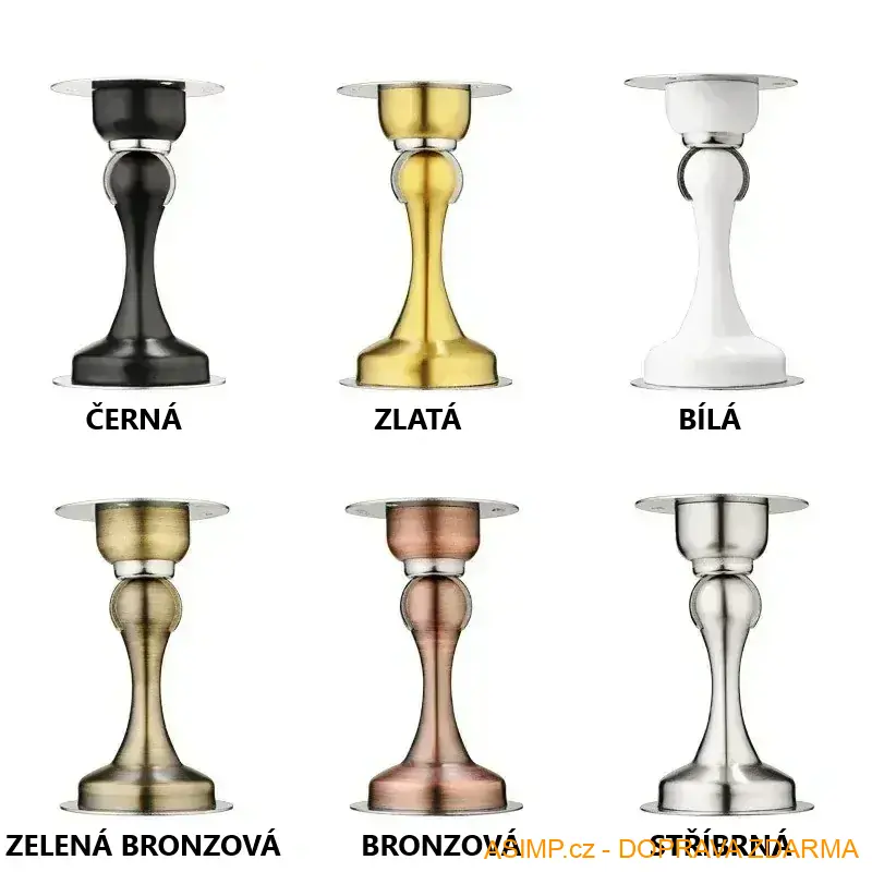 Magnetická dveřní zarážka z nerezové oceli (barva - černá) / A-004093 / DOPRAVA ZDARMA