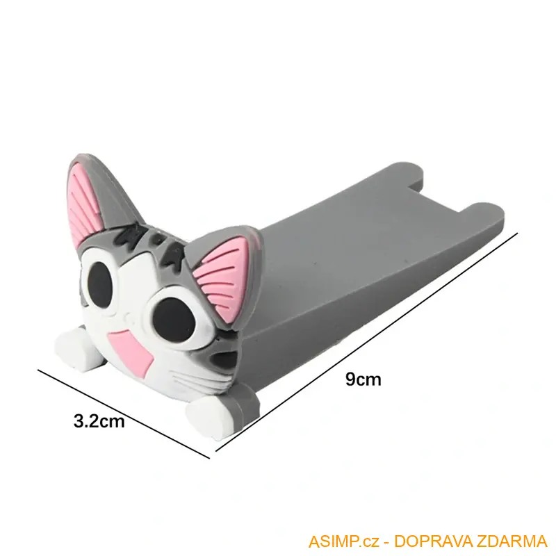 Roztomilá silikonová zarážka dveří (šedá) / A-004036 / DOPRAVA ZDARMA