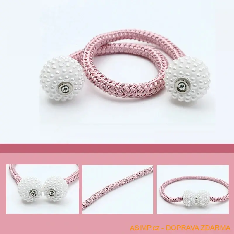 Magnetická spona - svorka závěsu (1 pár - barva kávová) / A-004090 / DOPRAVA ZDARMA