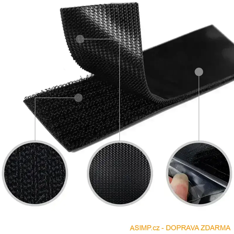 Oboustranné samolepicí fixační podložky na suchý zip (čtverec - 5 párů) / A-003171 / DOPRAVA ZDARMA