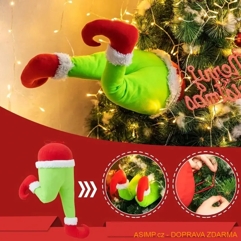 Vánoční dekorace na stromeček - Ježíškovy nohy (červená) / A-004043 / DOPRAVA ZDARMA