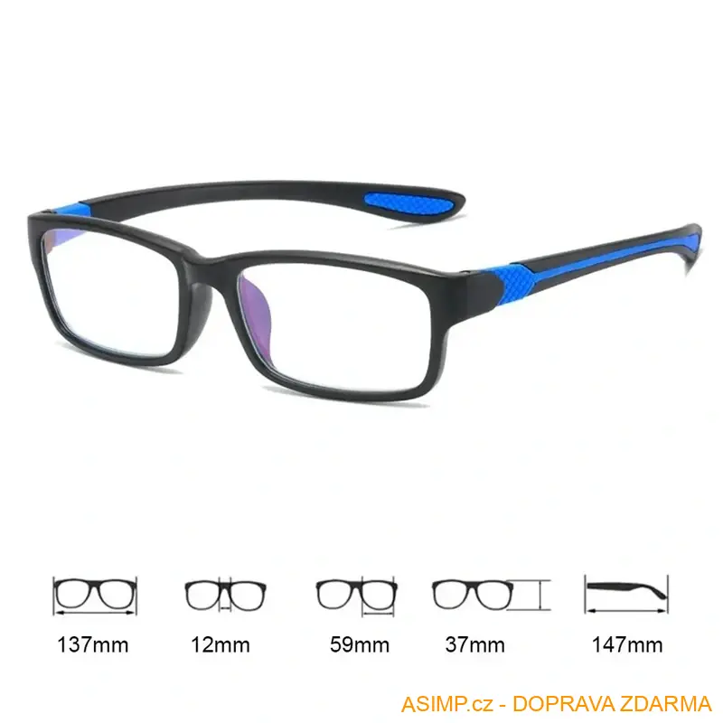 Unisex dioptrické brýle (barva černá - počet dioptrií: 1) / A-004151 / DOPRAVA ZDARMA