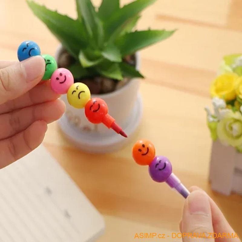 7barevná pastelka - Smajlík (počet kusů 1 ks) / A-000257 / DOPRAVA ZDARMA