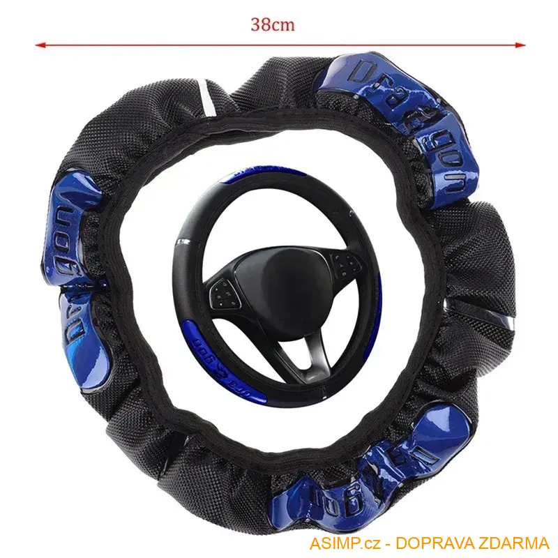 Reflexní potah na volant - Dragon (červená) / A-000438 / DOPRAVA ZDARMA