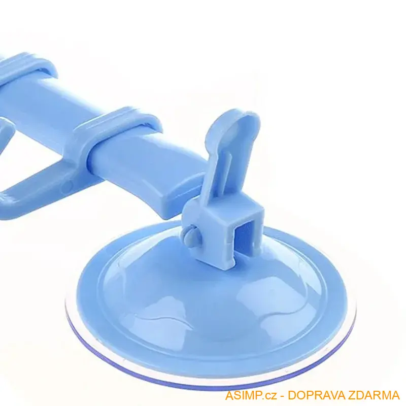 Nástěnný přísavkový držák s háčky (modrá) / A-001977 / DOPRAVA ZDARMA