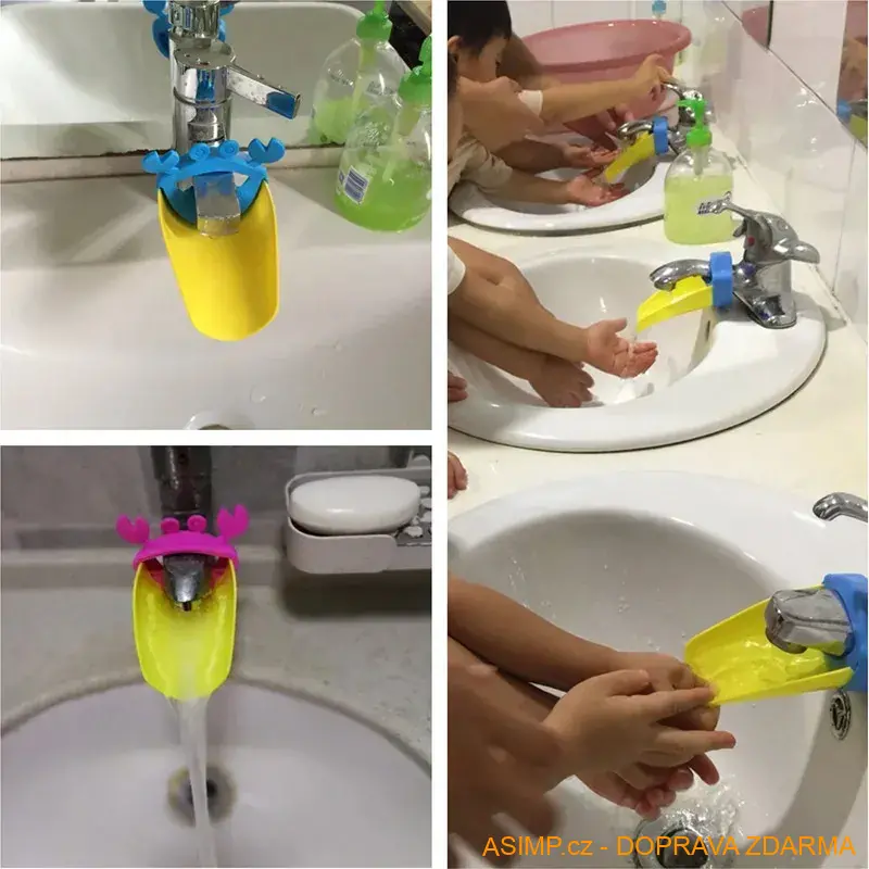 Dětský nástavec na vodovodní baterii (modrobílá) / A-001349 / DOPRAVA ZDARMA