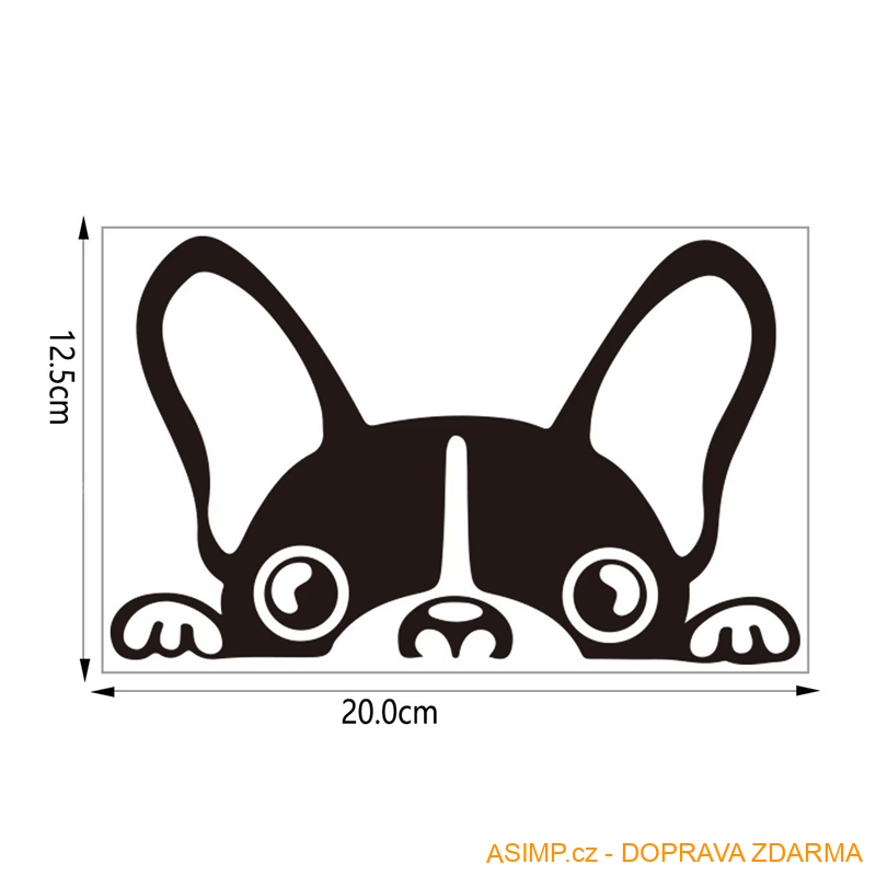Samolepka na auto - Boston Terrier / A-001462 / DOPRAVA ZDARMA