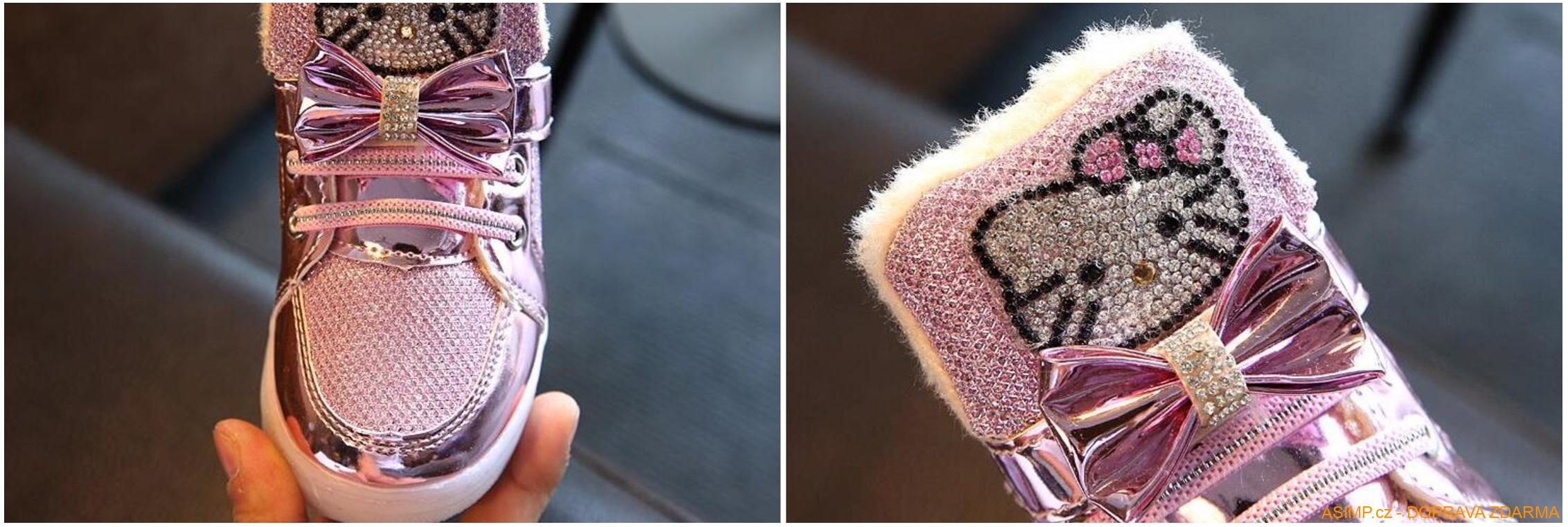 Dětská svítící obuv - Helo Kitty / AD-00348