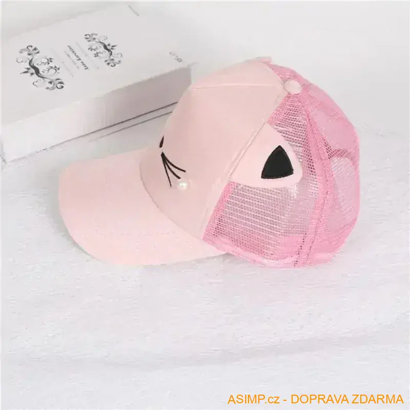 Dětská kšiltovka - Kočka (plná - černá) / A-001996 / DOPRAVA ZDARMA