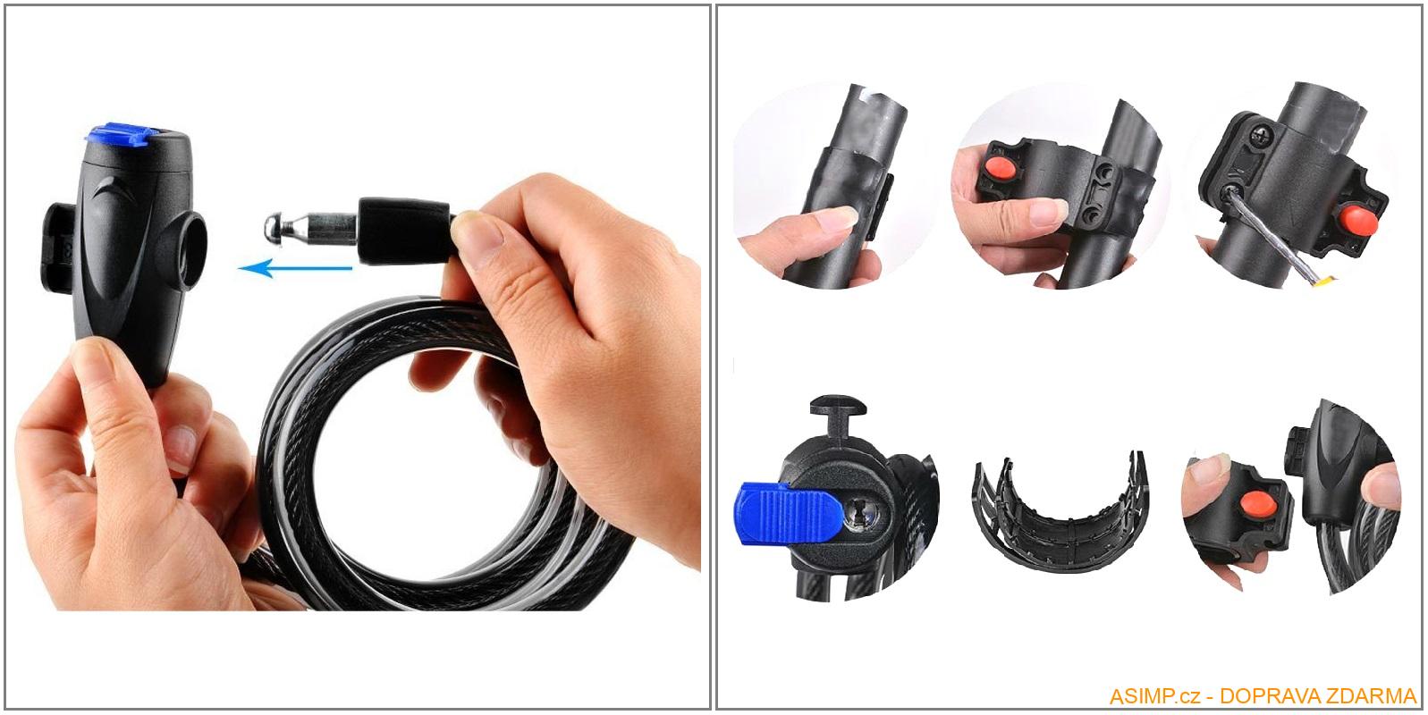 Lankový zámek na kolo (90 cm)