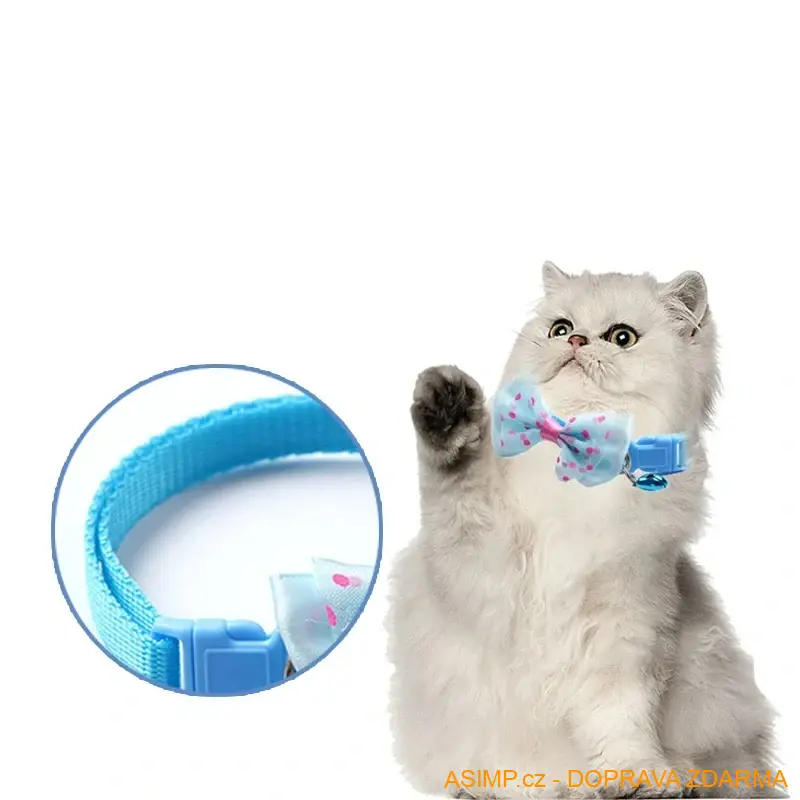 Obojek s mašličkou a rolničkou / A-000933 / DOPRAVA ZDARMA