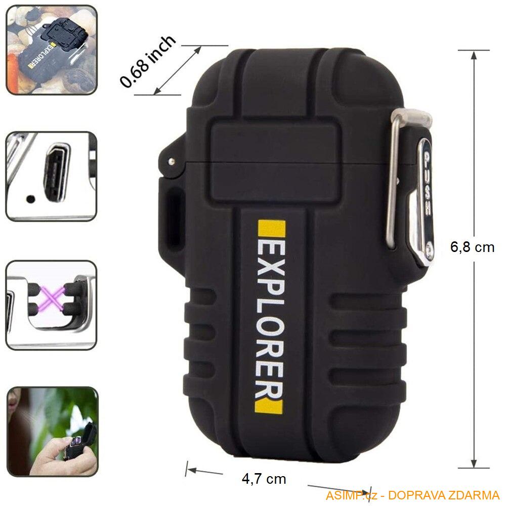 Plazmový USB zapalovač s dvojitým obloukem / A-000724 / DOPRAVA ZDARMA