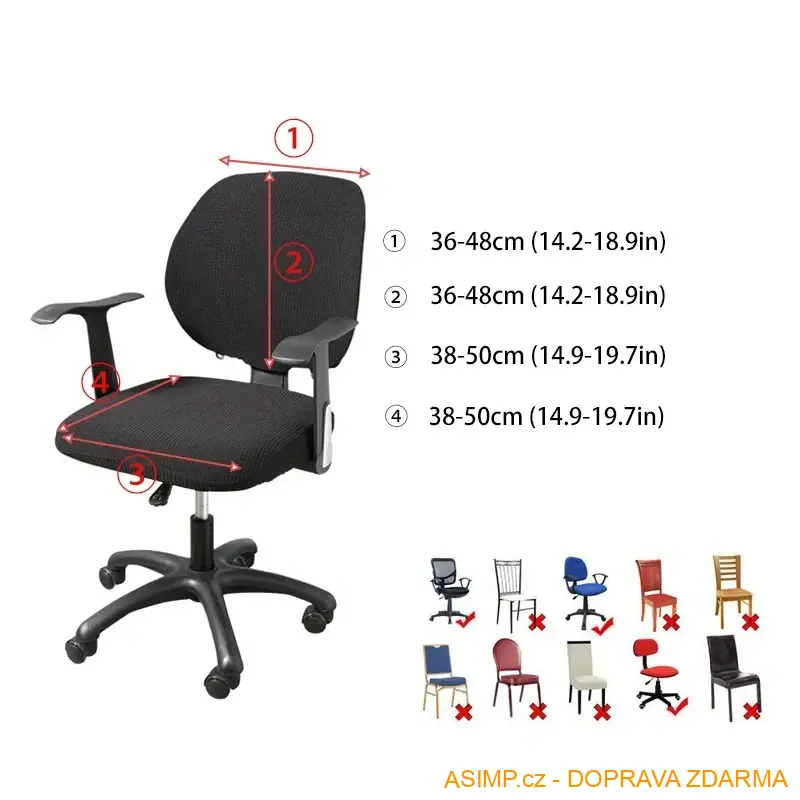 2dílný potah na kancelářskou židli  (číslo 25) / A-001863 / DOPRAVA ZDARMA