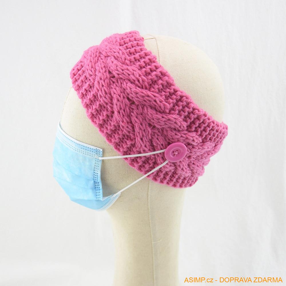 Dámská pletená čelenka s úchytem pro roušku / A-001919 / DOPRAVA ZDARMA