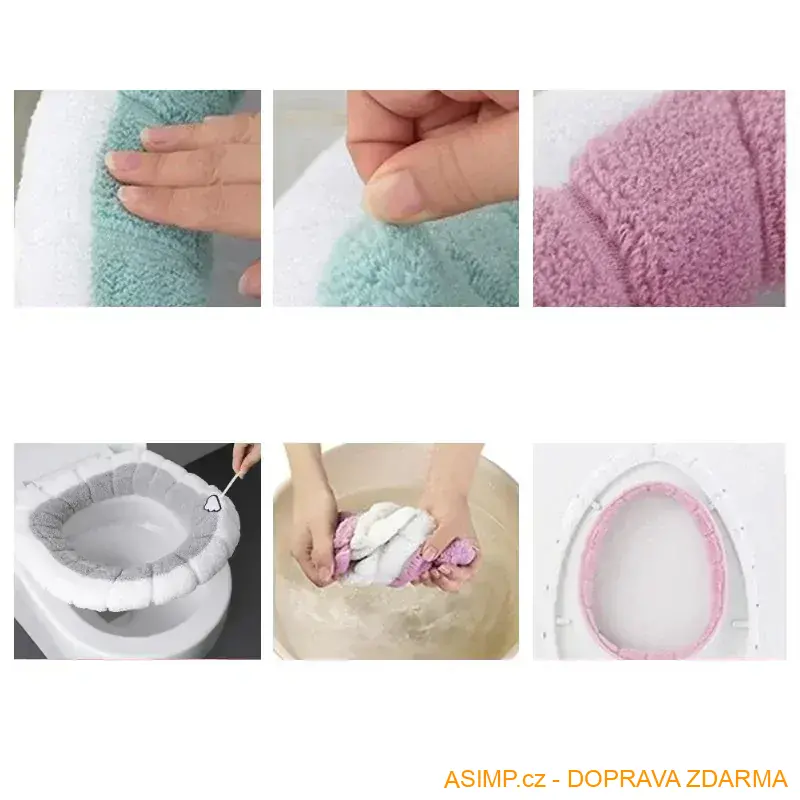 Teplý potah na záchodové prkénko (šedá) / A-002130 / DOPRAVA ZDARMA