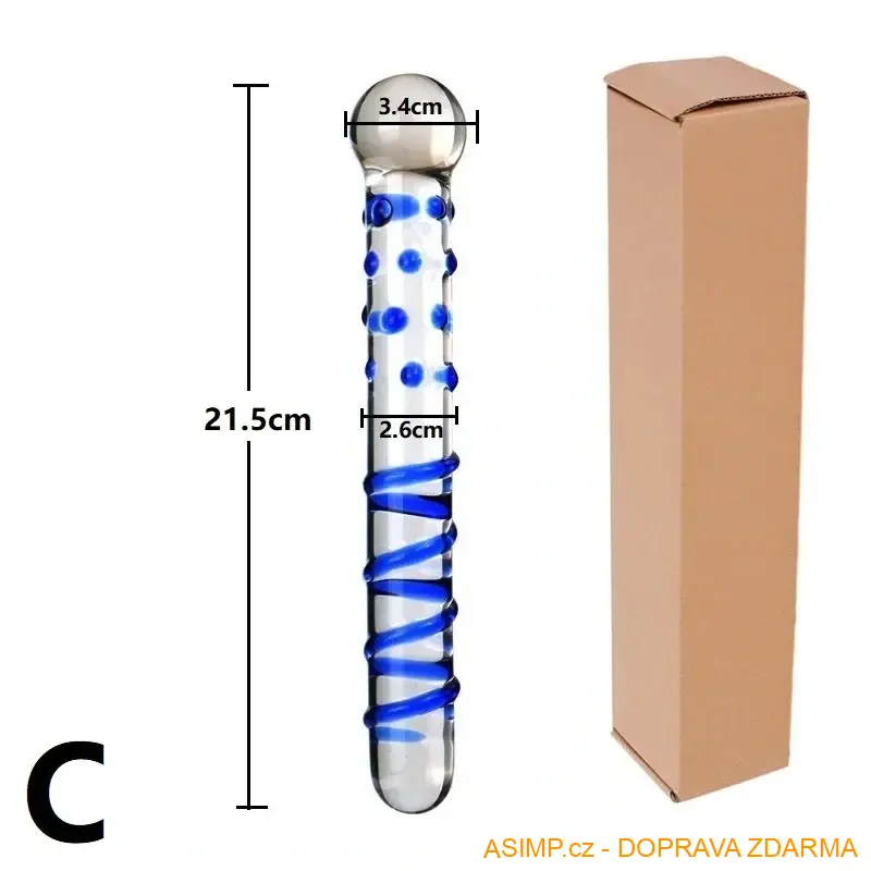 Skleněné dildo / A-004097 / DOPRAVA ZDARMA