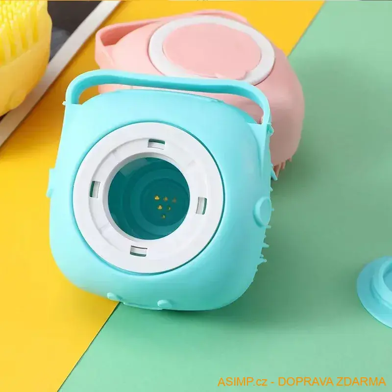 Masážní hřebenový sprchový kartáč pro zvířata (žlutá) / A-003275 / DOPRAVA ZDARMA