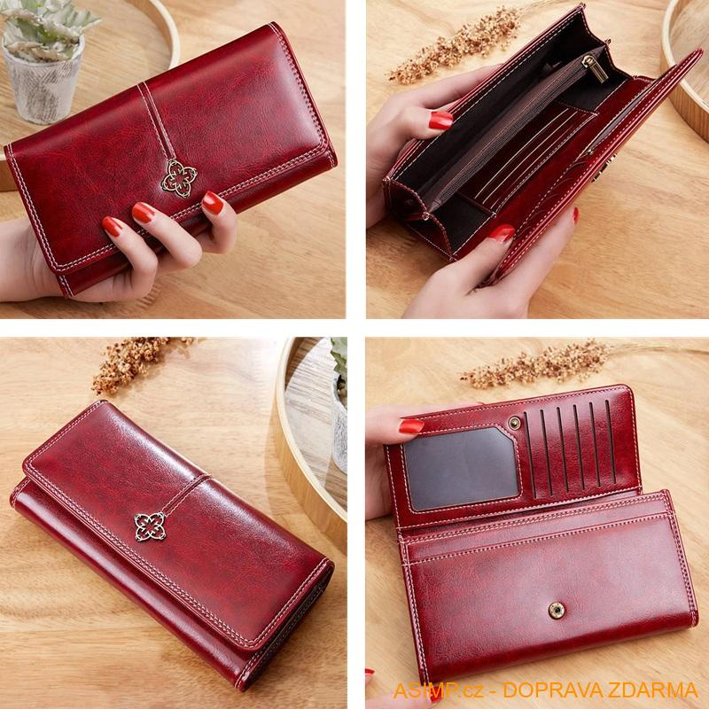 Dámská peněženka (barva burgundy) / A-004182 / DOPRAVA ZDARMA