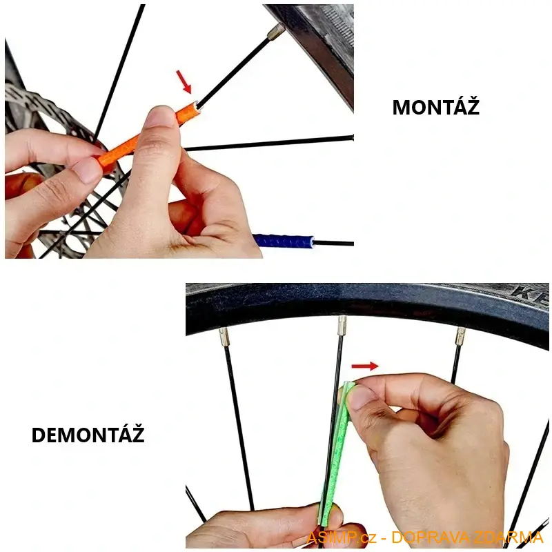 Reflexní pásky na výplet kola (12 kusů - barva oranžová) / A-004094 / DOPRAVA ZDARMA