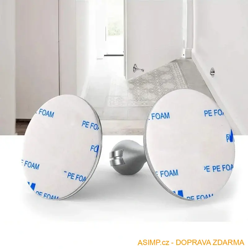 Magnetická dveřní zarážka z nerezové oceli (barva - černá) / A-004093 / DOPRAVA ZDARMA