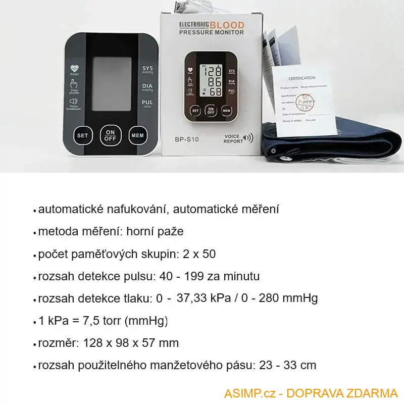 Pažní tlakoměr krevního tlaku / A-003271 / DOPRAVA ZDARMA