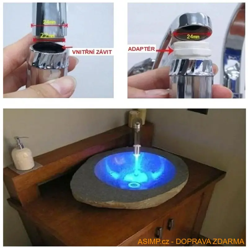 Svítící LED spořič vody měnící 7 barev / A-000274 / DOPRAVA ZDARMA