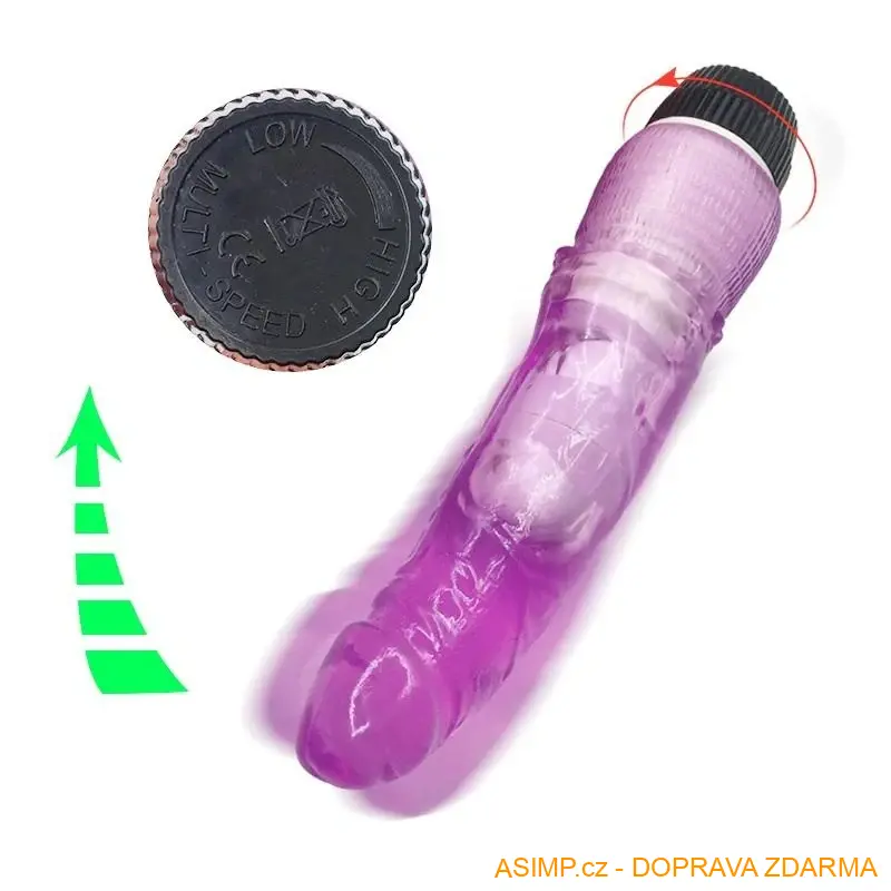 Vícerychlostní realistický vibrátor (růžová) / A-000606 / DOPRAVA ZDARMA
