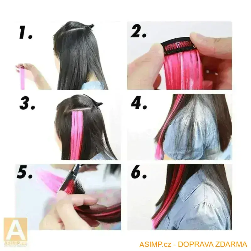 Barevný příčesek do vlasů (1 ks) / A-000537 / DOPRAVA ZDARMA