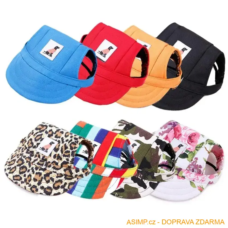 Plátěná kšiltovka pro psy (XL - květovaná) / A-001936 / DOPRAVA ZDARMA