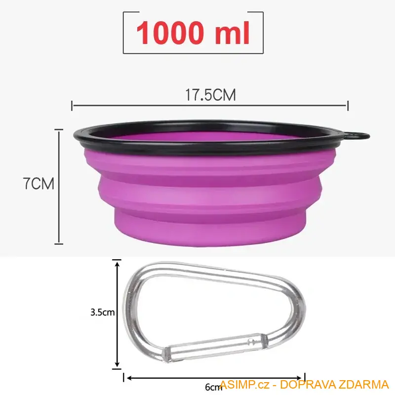  Přenosná skládací silikonová miska pro psy / A-001976 / DOPRAVA ZDARMA