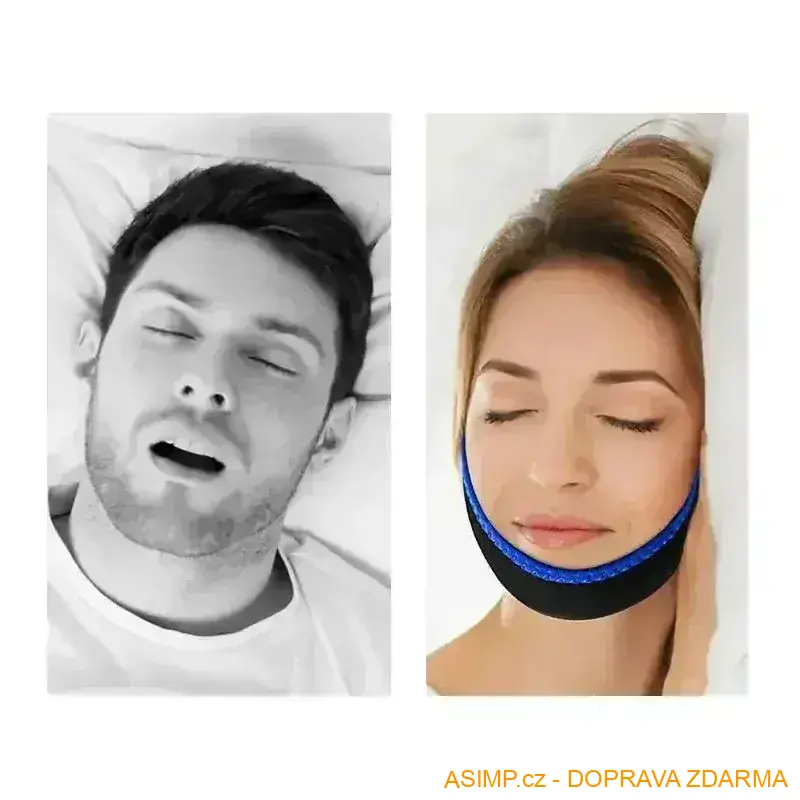 Prodyšný podbradní pás proti chrápání (modrá) / A-003152 / DOPRAVA ZDARMA