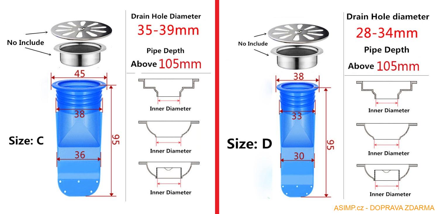 Odtokový filtr proti zápachu a škůdcům / A-001201