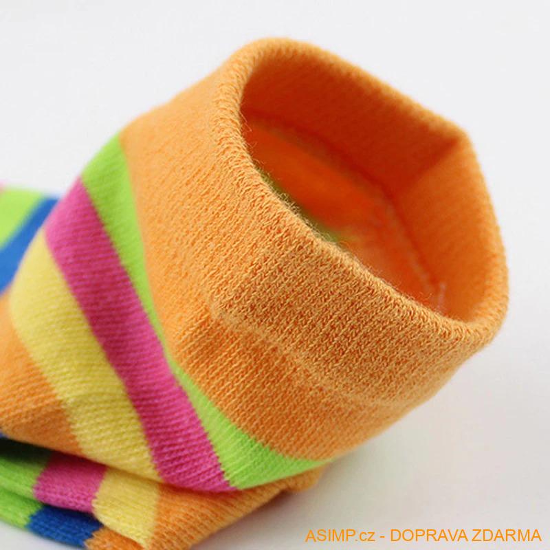 Dámské pruhované prstové ponožky (růžová) / A-002197 / DOPRAVA ZDARMA