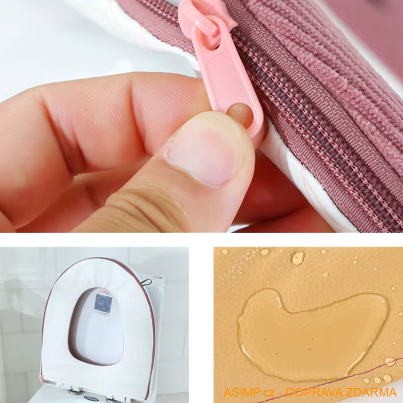 Potah se zipem na záchodové prkénko (zelená) / A-000807 / DOPRAVA ZDARMA