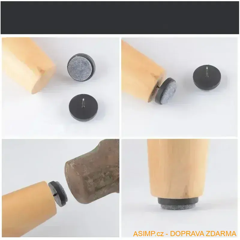 Ochranné špunty na židle (hnědá, 17 mm - 30 ks) / A-001402 / DOPRAVA ZDARMA