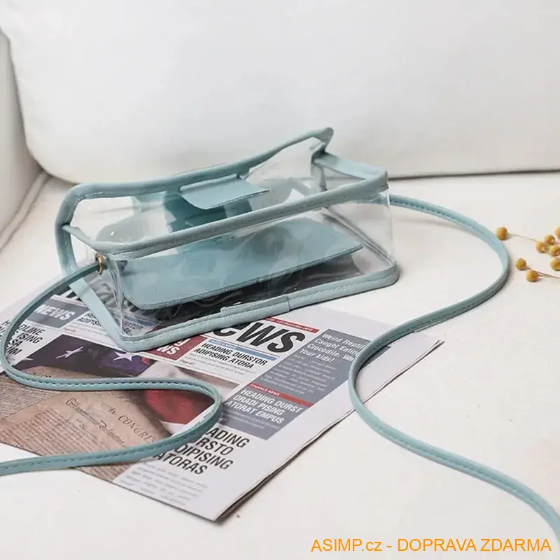 Dámská malá průhledná kabelka (modrá) / A-001337 / DOPRAVA ZDARMA