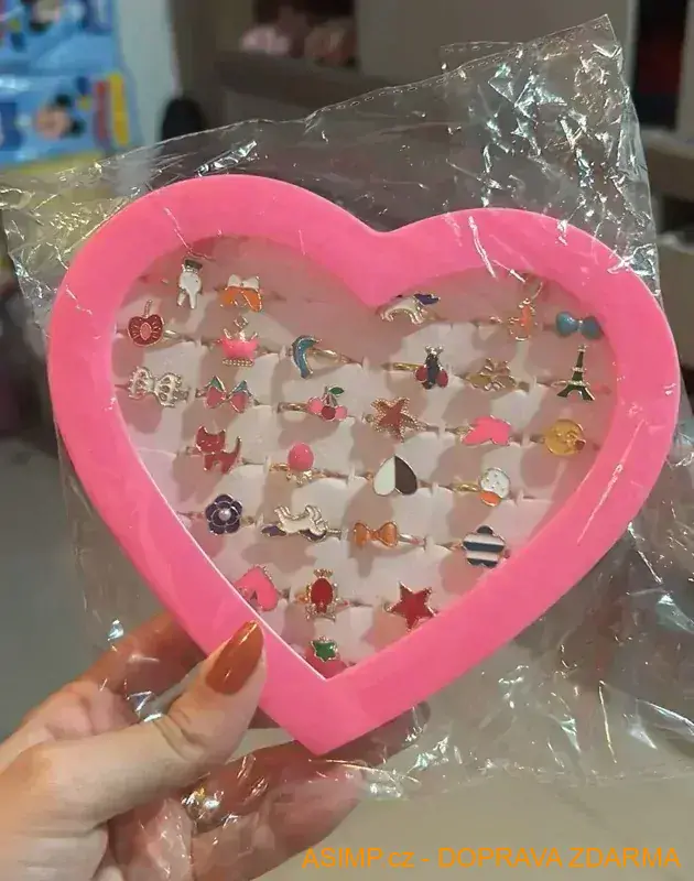 Roztomilé nastavitelné dětské prsteny (36 ks) / A-003167 / DOPRAVA ZDARMA